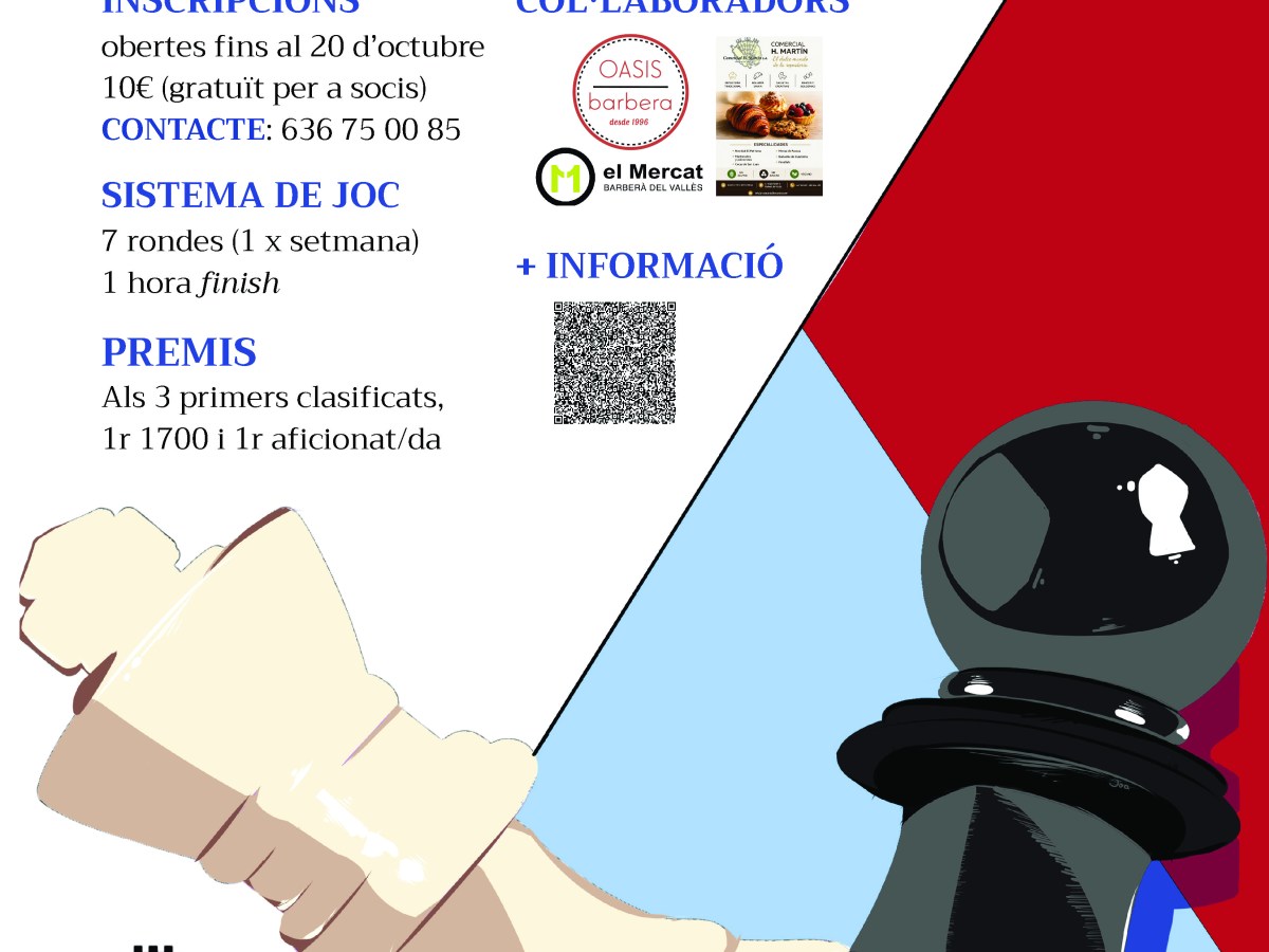 Torneig social tardor 2026 del Club d’escacs&nbsp;Barberà